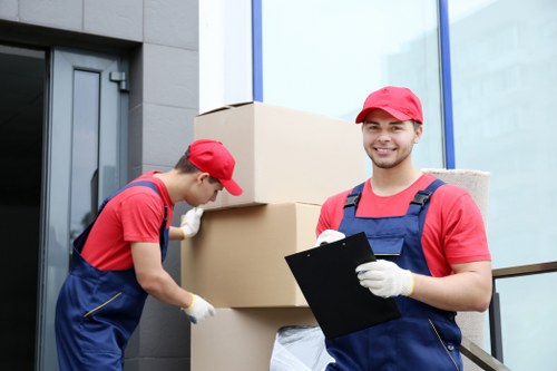 House moving service with packing supplies and van