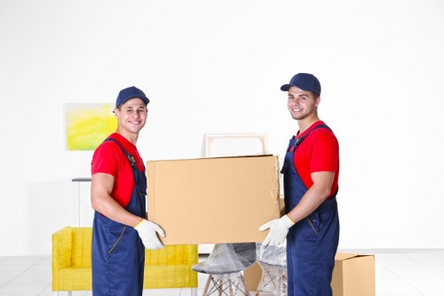 Packed storage unit in Bromley with labelled boxes and furniture
