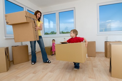 Securely loaded van with protected furniture during transport