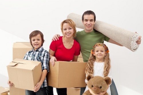 Home moving preparation with labelled boxes in Bromley
