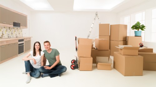 Commercial moving team handling office furniture and equipment in Bromley