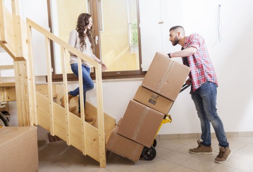 Office furniture and equipment prepared for a commercial move in Bromley