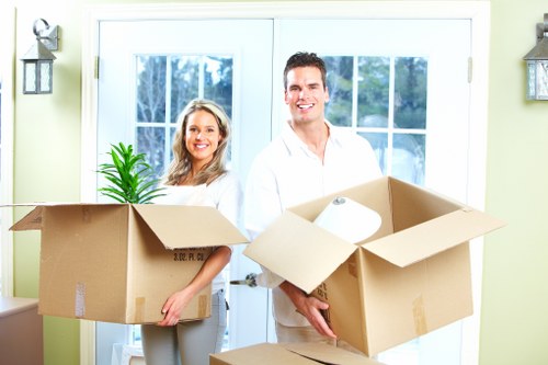 Moving team handling apartment access in Bromley